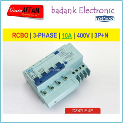 3-Phase RCBO C10 10A 400V 3PN Residual Current Leakage Circ. Breaker